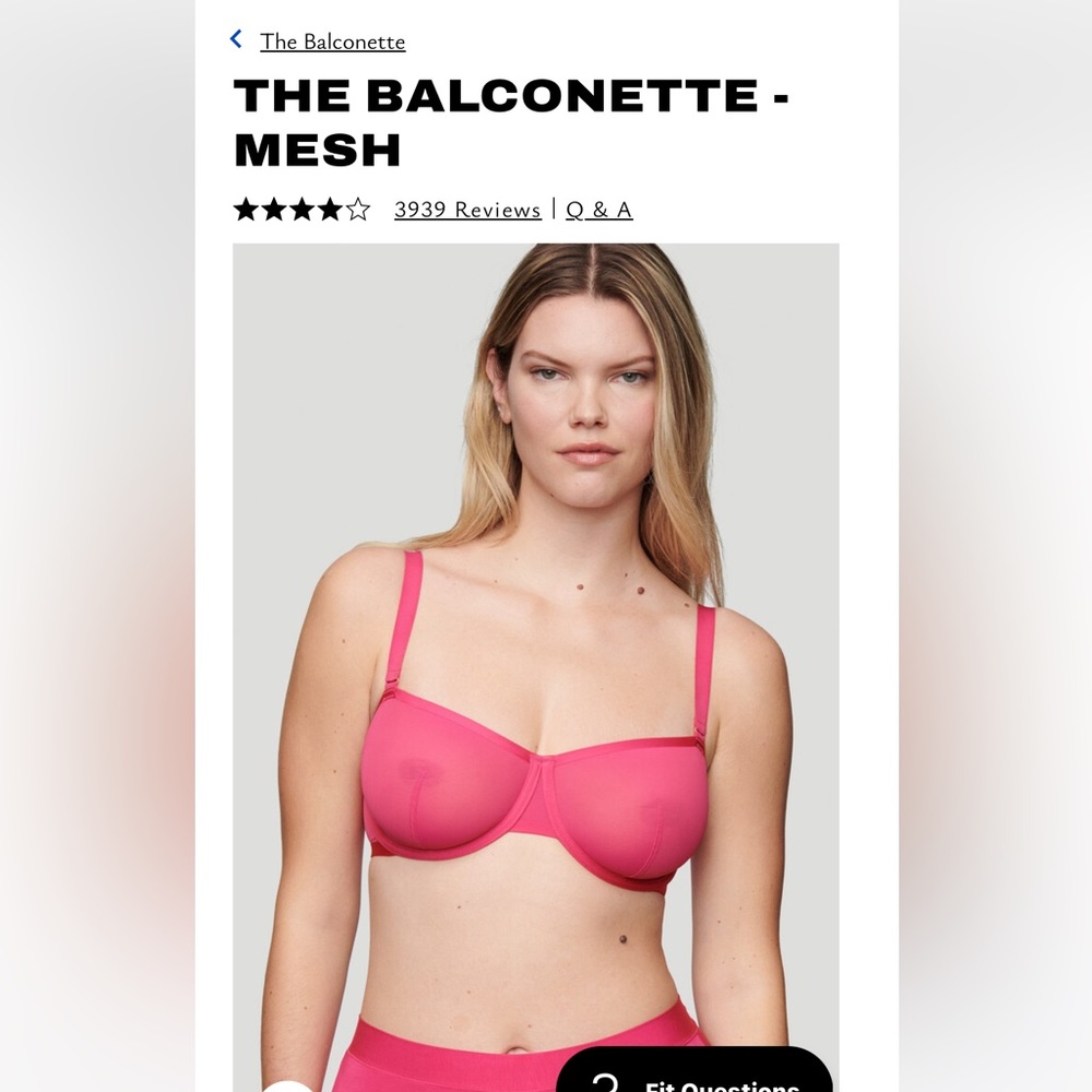 CUUP Pink Underwire Bra with Sheer Mesh - Picture 2 of 5
